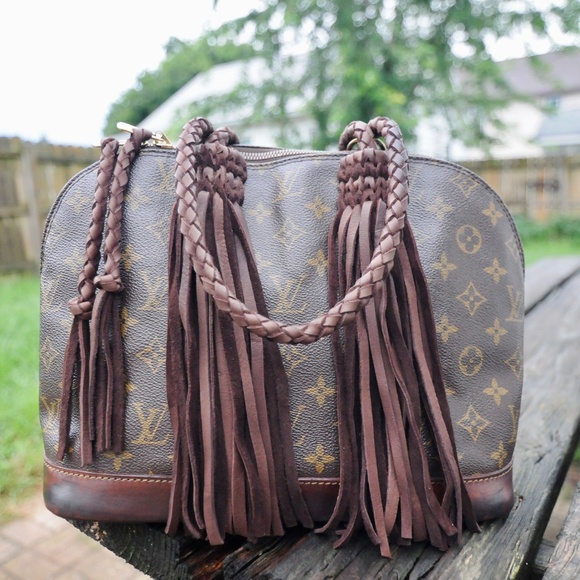 Louis Vuitton Alma PM - Western Style Revamp with Braided Handles and Fringe - Picture 9 of 10